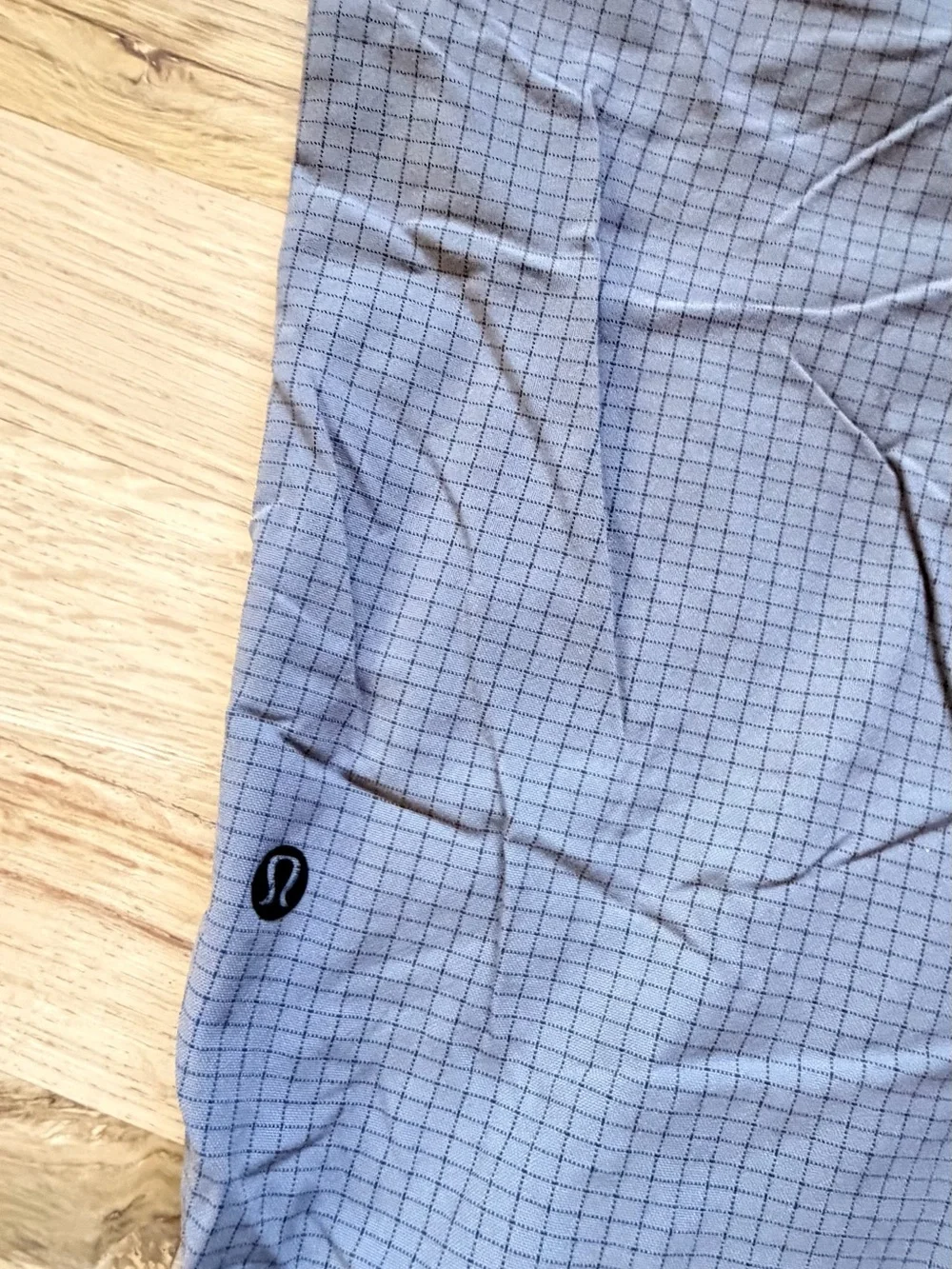 Men's Casual Gray Lululemon Grid-Pattern Shorts